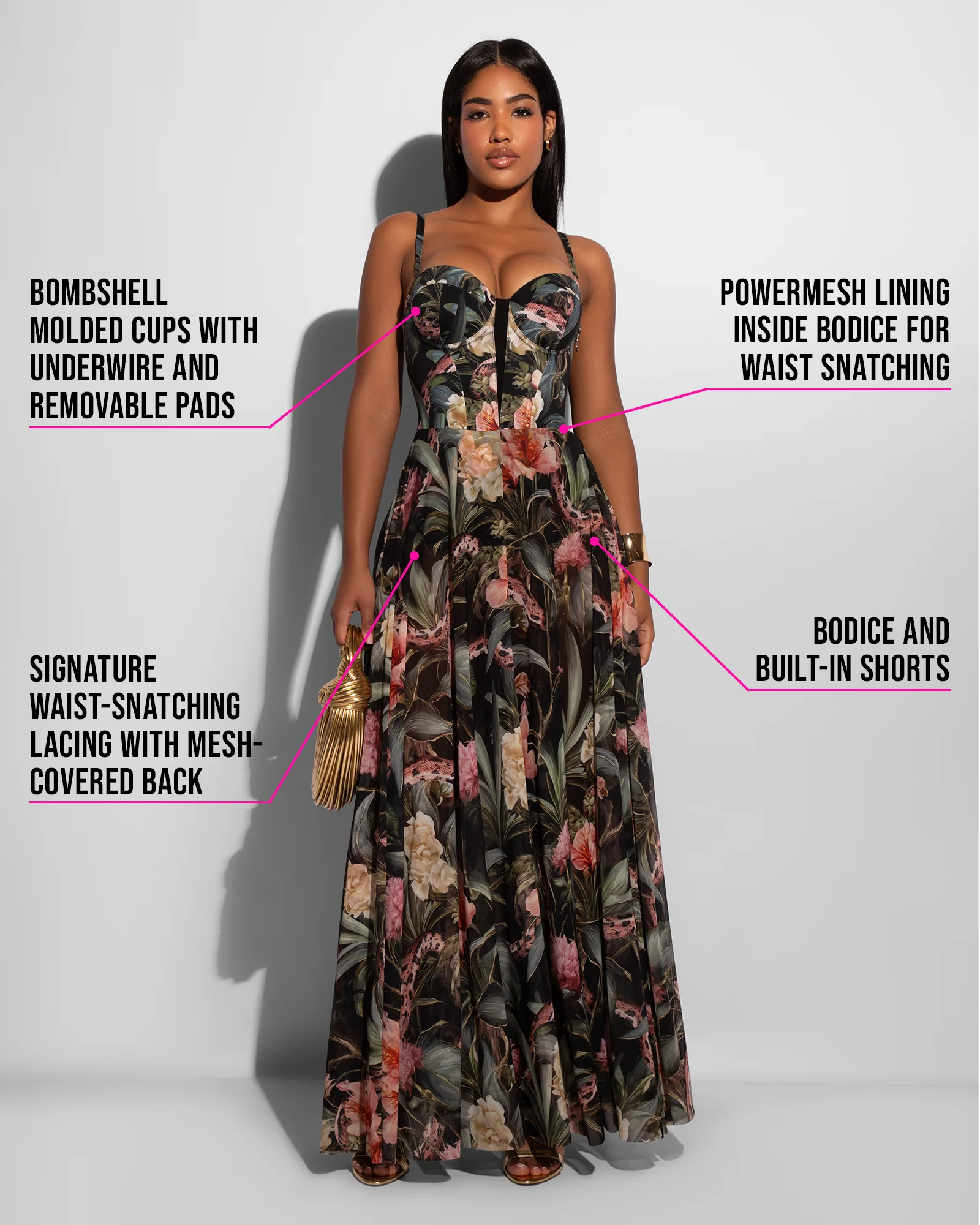 Bombshell Maxi Dress - Midnight Peony - Image 3