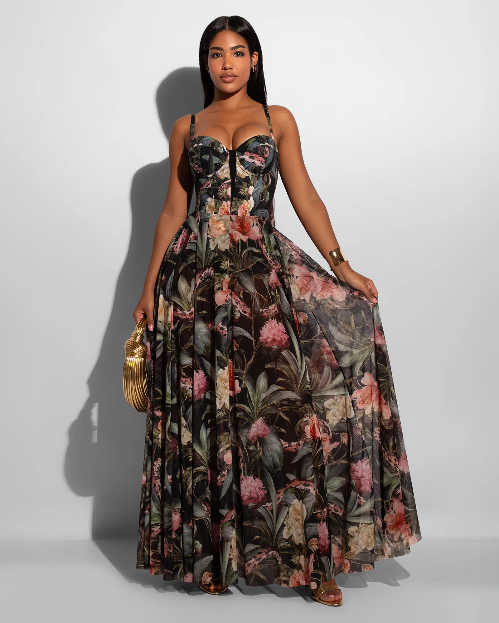 Bombshell Maxi Dress - Midnight Peony - Image 9