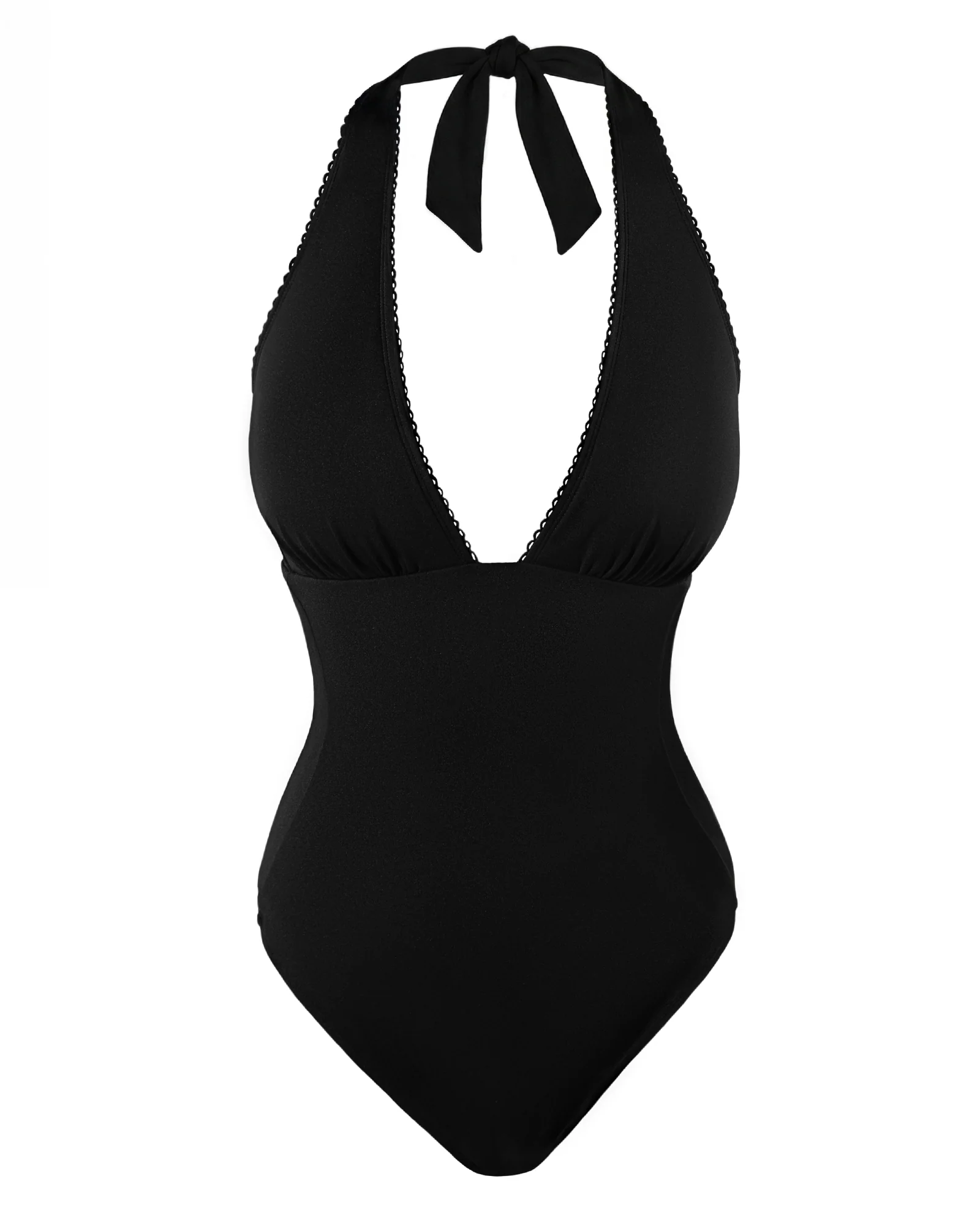 Brazilian Halter Plungey - Picot Black - Image 6