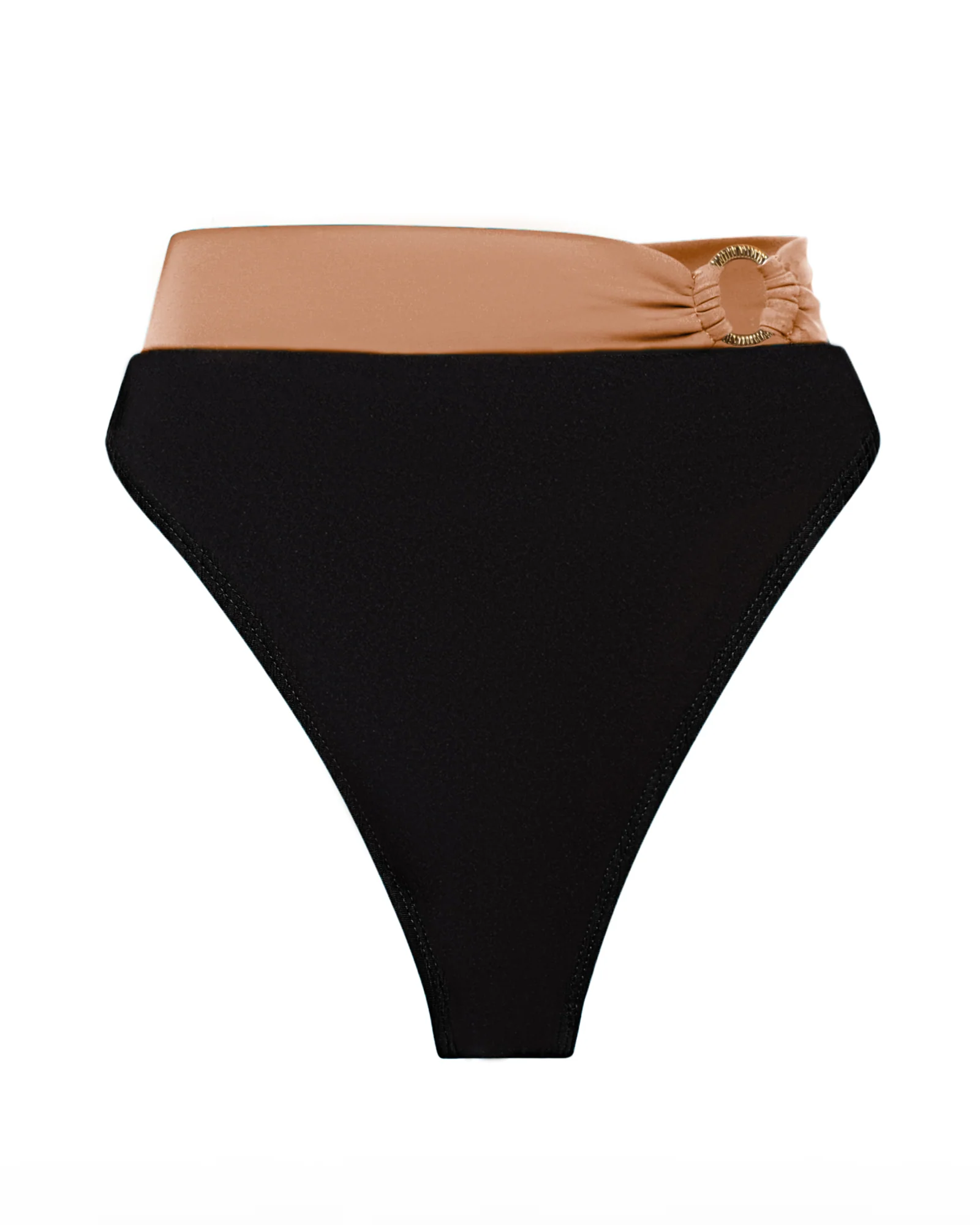 Brazilian Ring Kini Bottom - Black/Tawny - Image 5