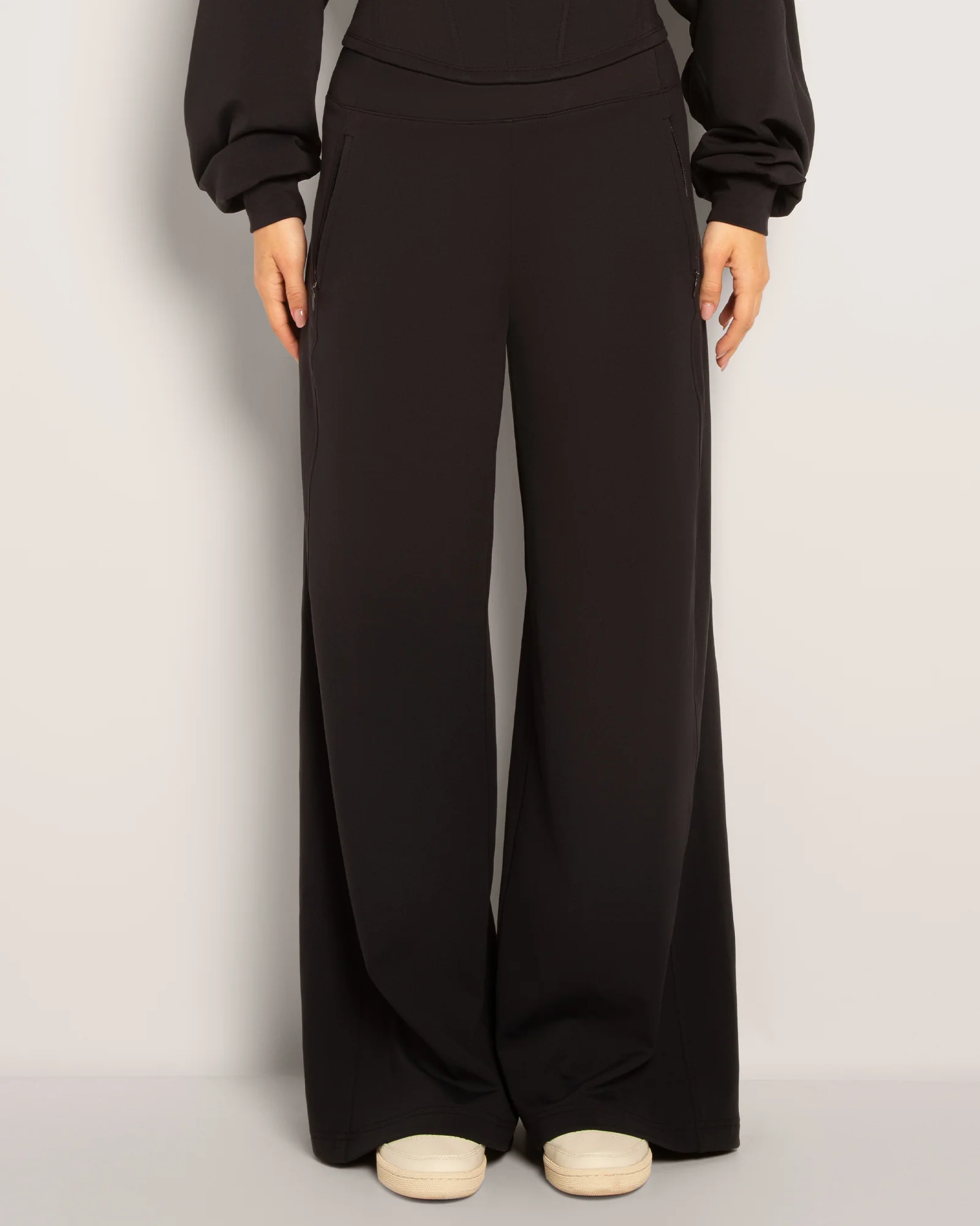 Cloudlined Wide Leg Pant - Soft Black