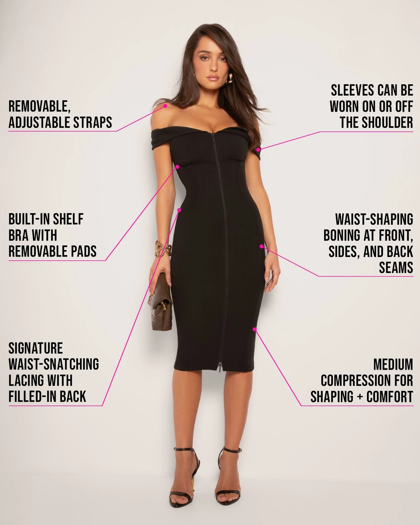 Corsety Off Shoulder Pencil Dress - Black - Image 4