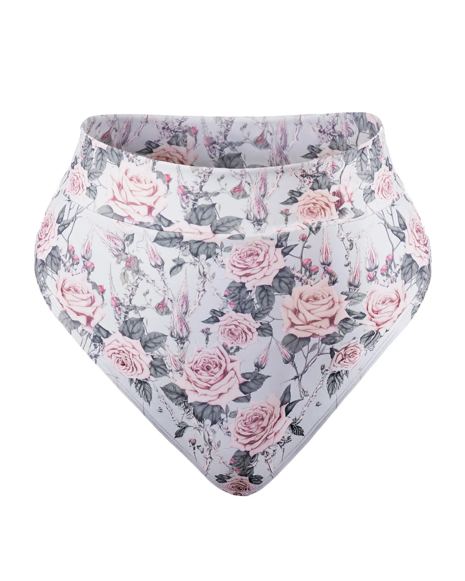 Hi Cut Adjustable Kini Bottom - Blue Thorny Rose - Image 5