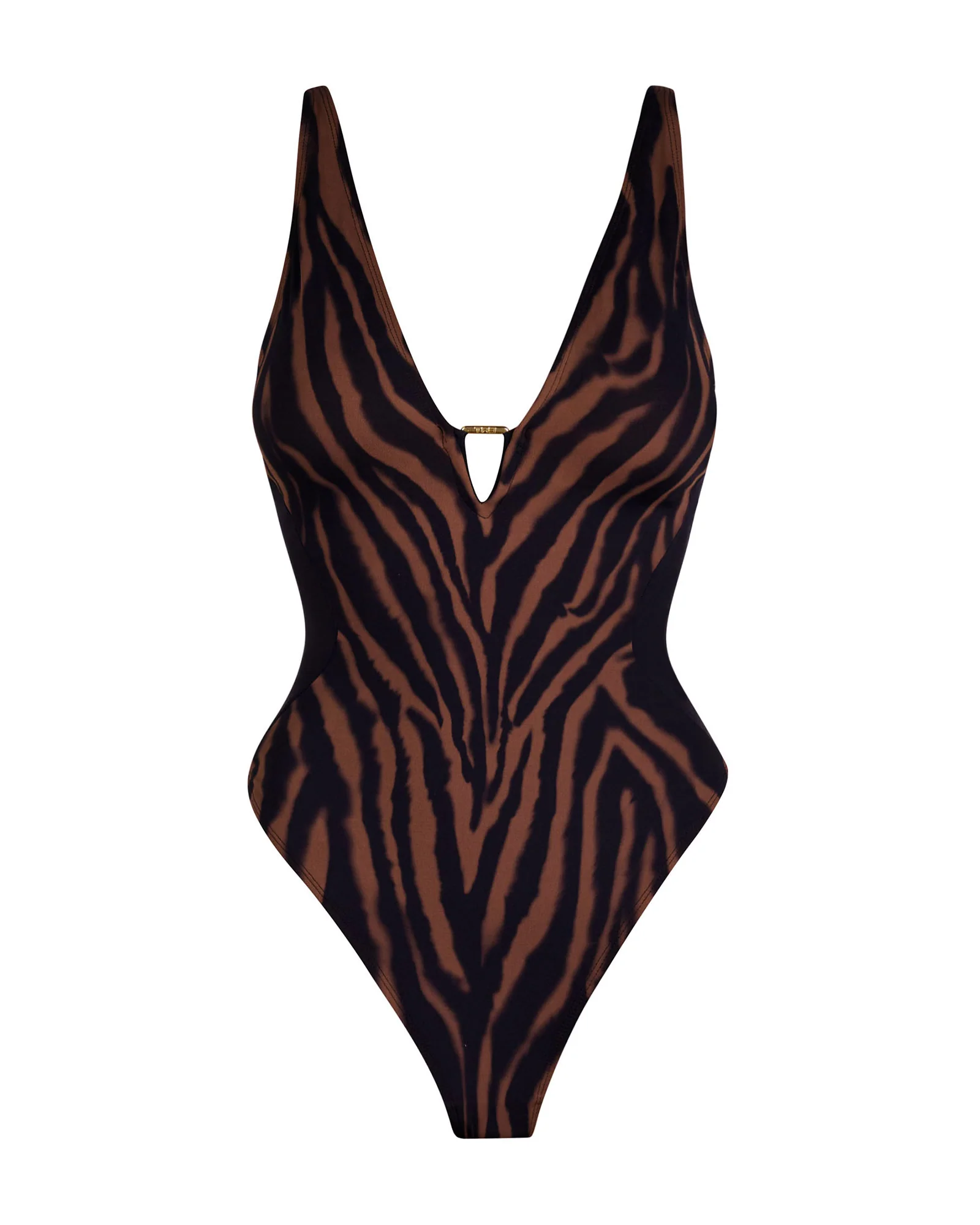 Hi Cut Plungey Triangle - Contour Mocha Zebra/Black - Image 6