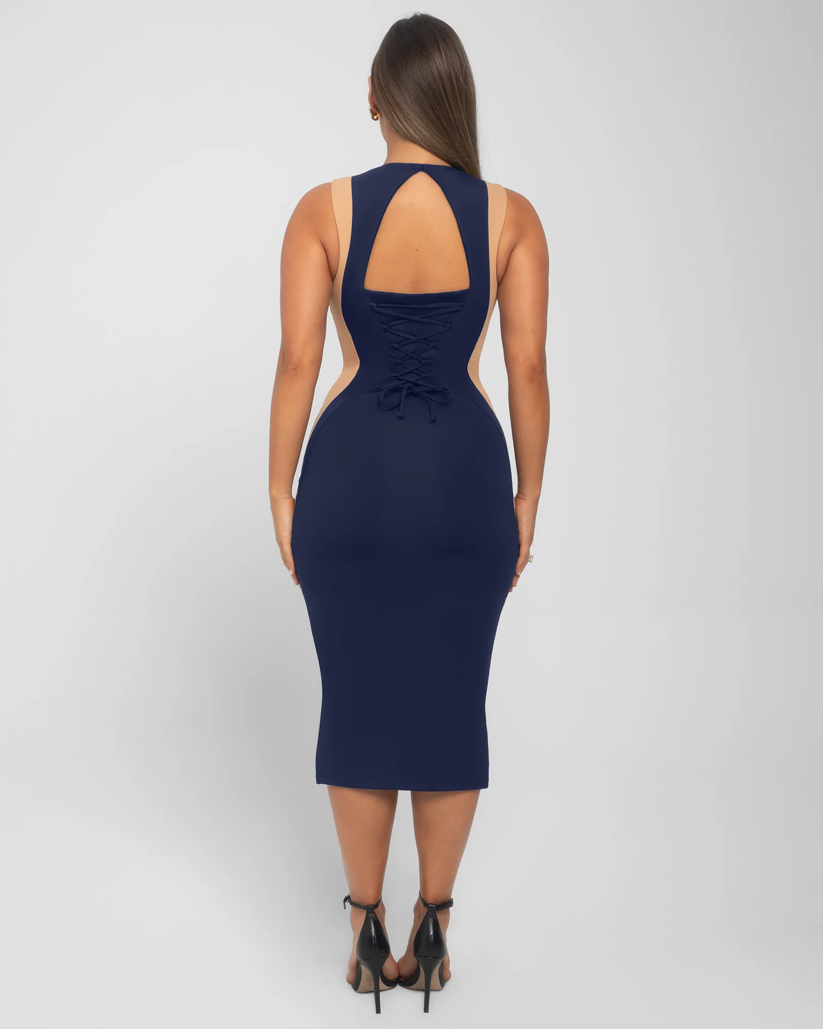 Illusion Column Dress - Contour Midnight/Sand - Image 3