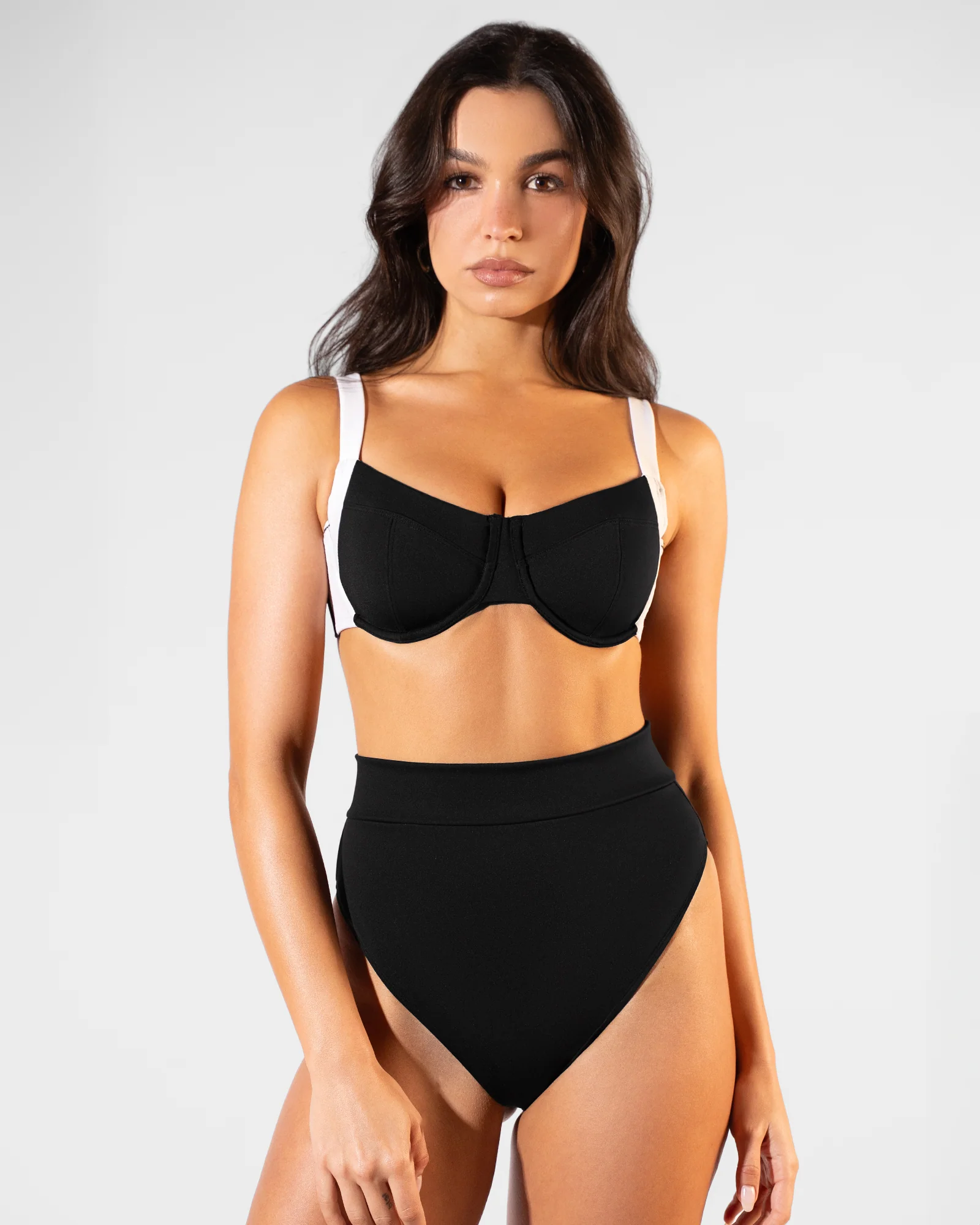 Lifty Tie Back Bikini Top - Black/White - Image 4