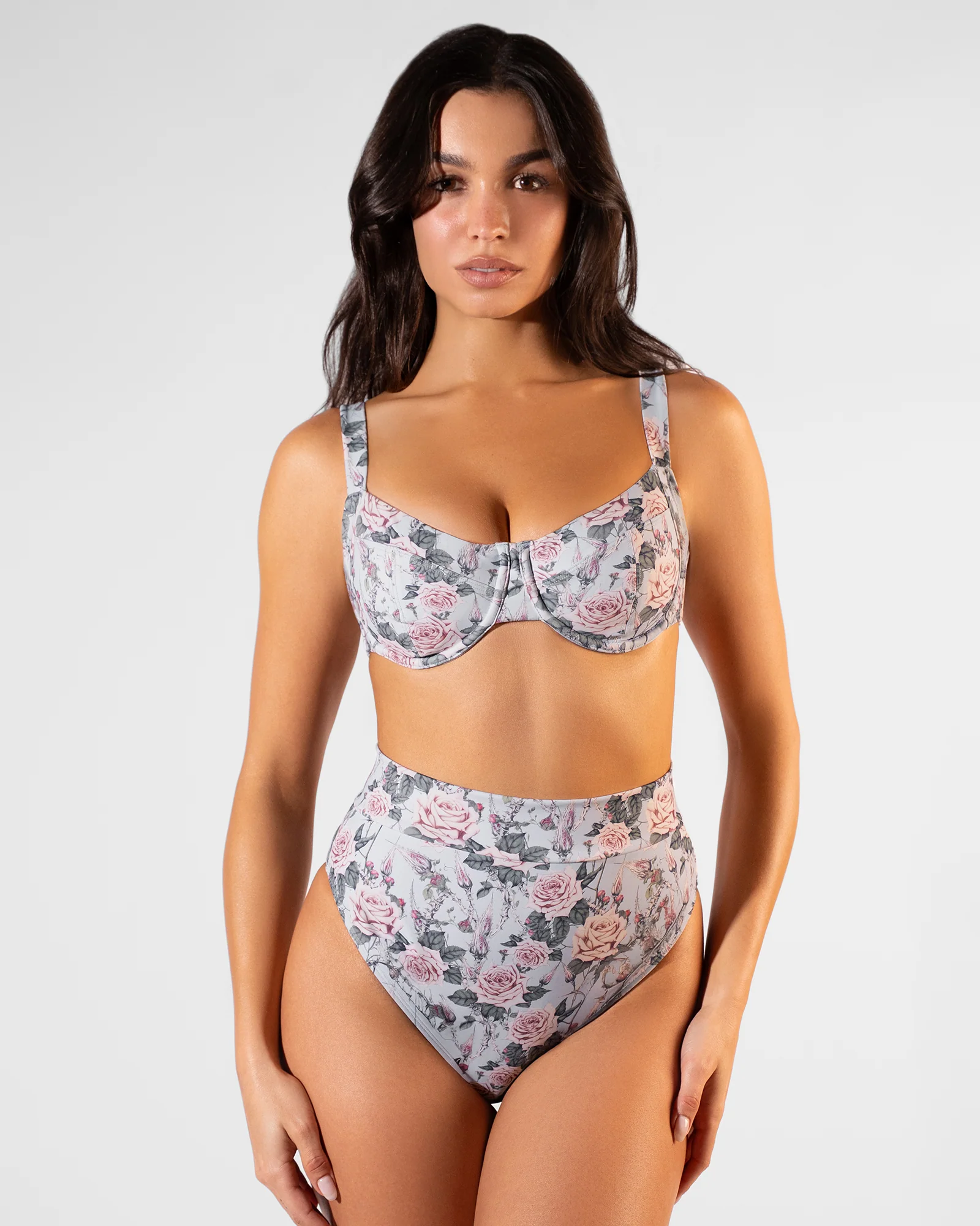 Lifty Tie Back Bikini Top - Blue Thorny Rose - Image 3
