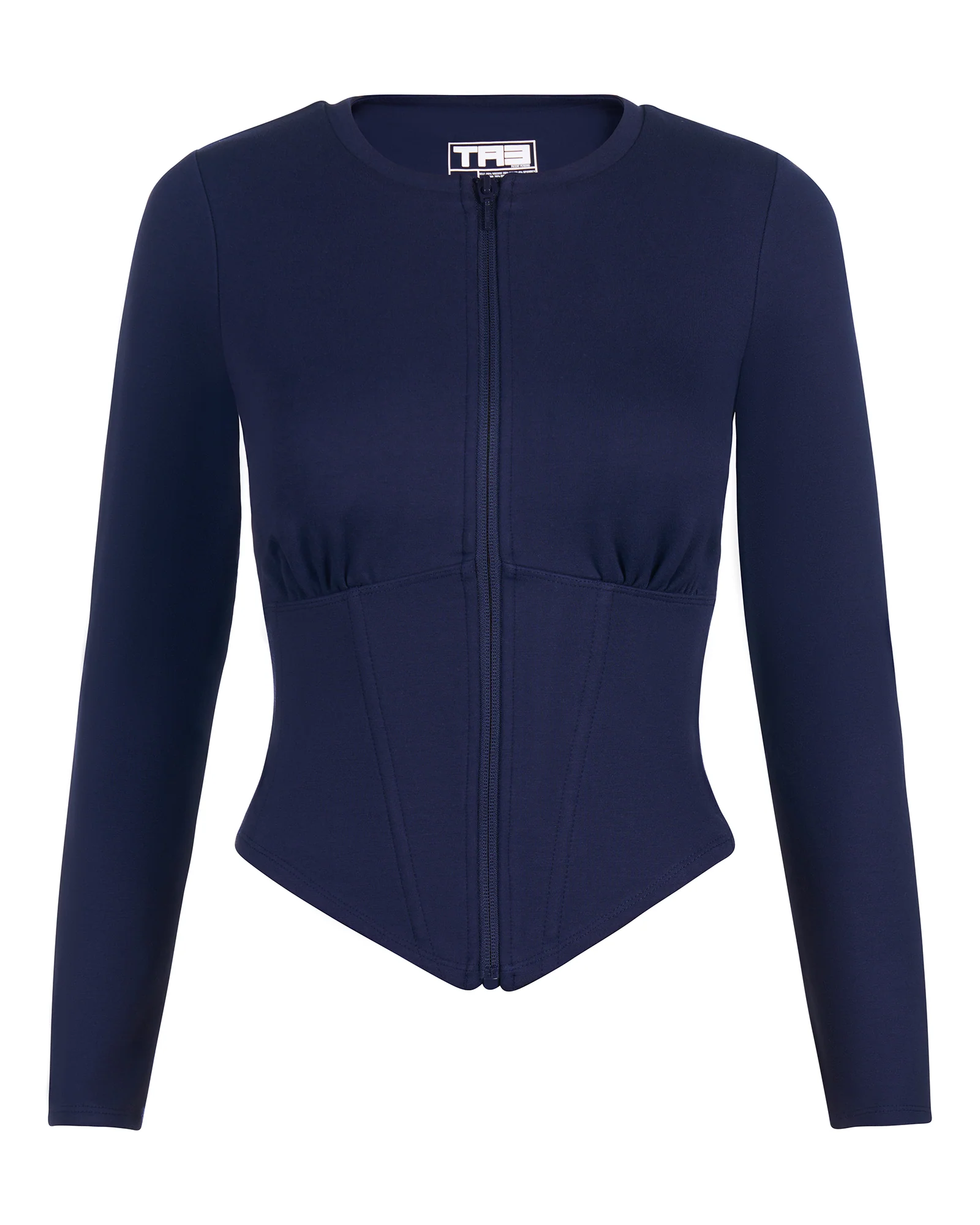 Long Sleeve Corsety Top - Midnight - Image 5
