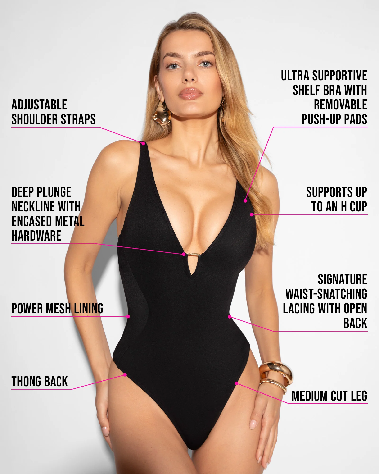 Plungey Triangle Thong - Black - Image 4