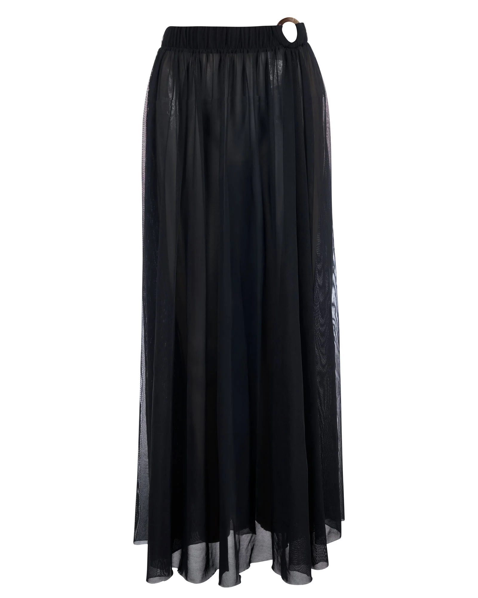 Ringy Sheer Slit Skirty - Black - Image 5