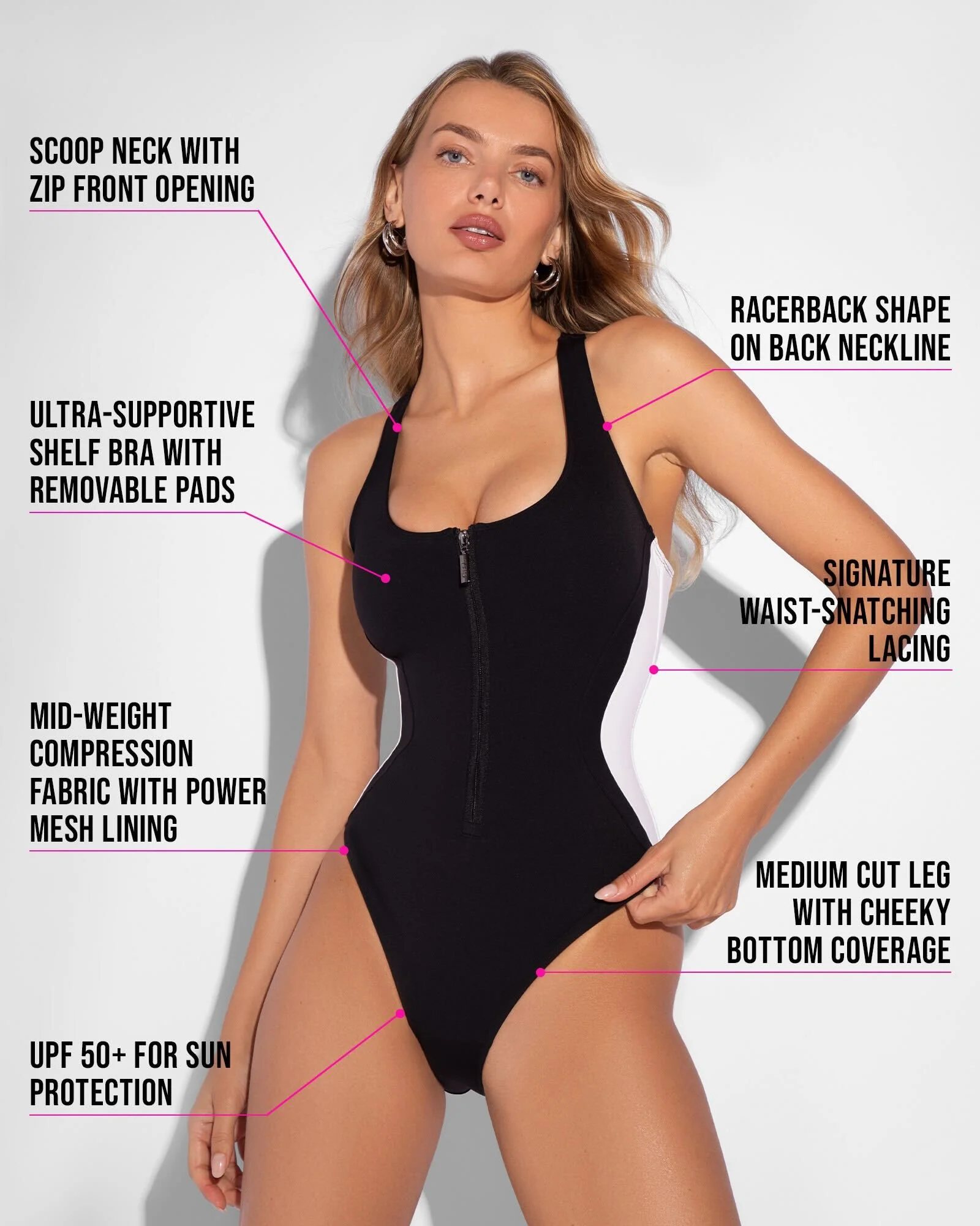Scoopy Seamed Zip - Contour Black/White - Image 5