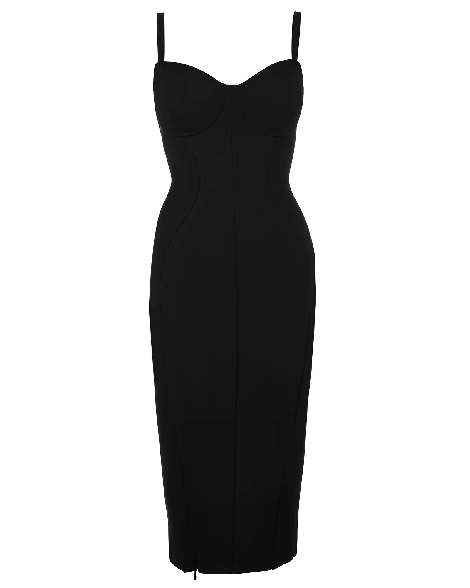 Seamed Lushy Midi Dress - Black - Image 7