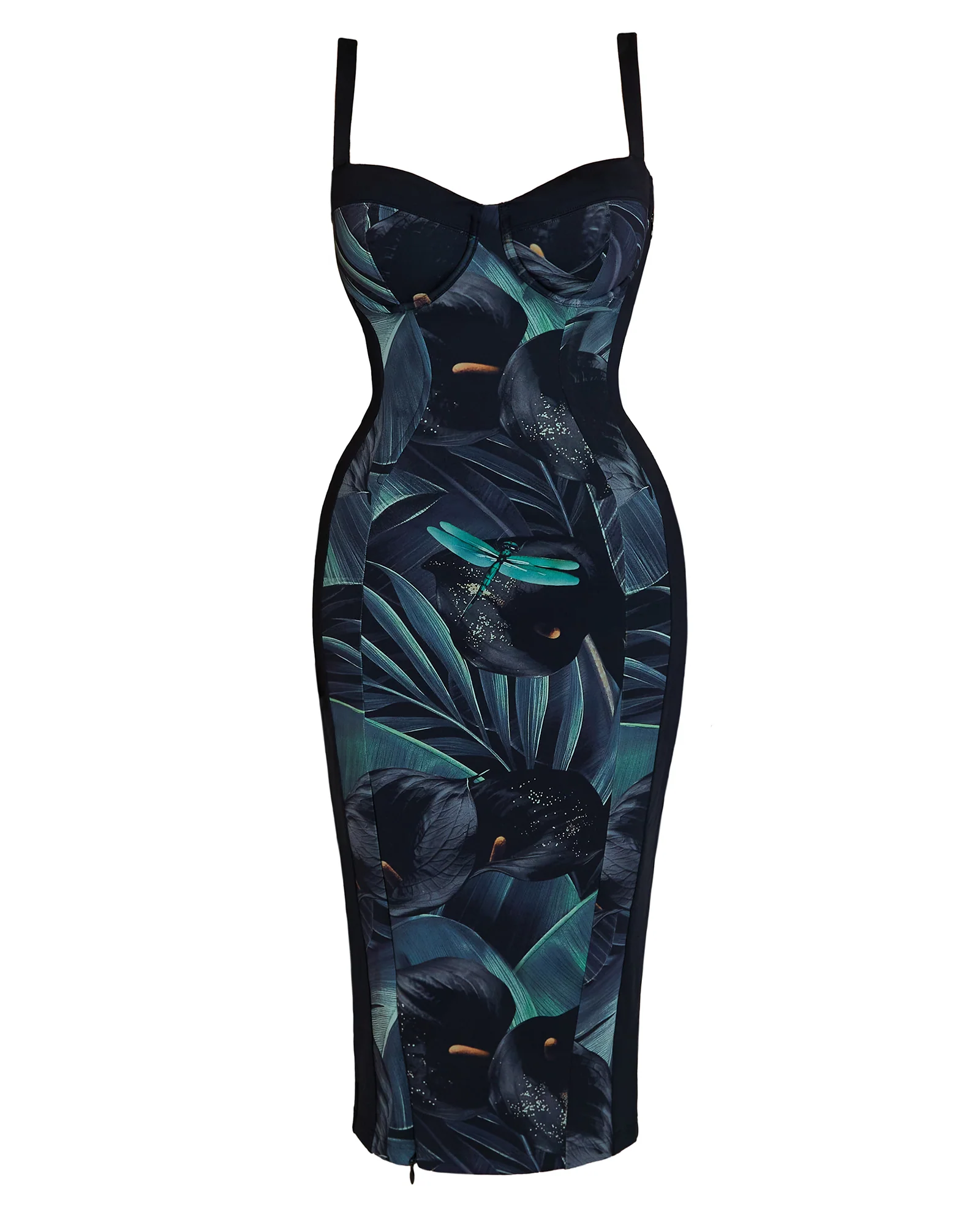 Seamed Lushy Midi Dress - Frame Black Lily - Image 5