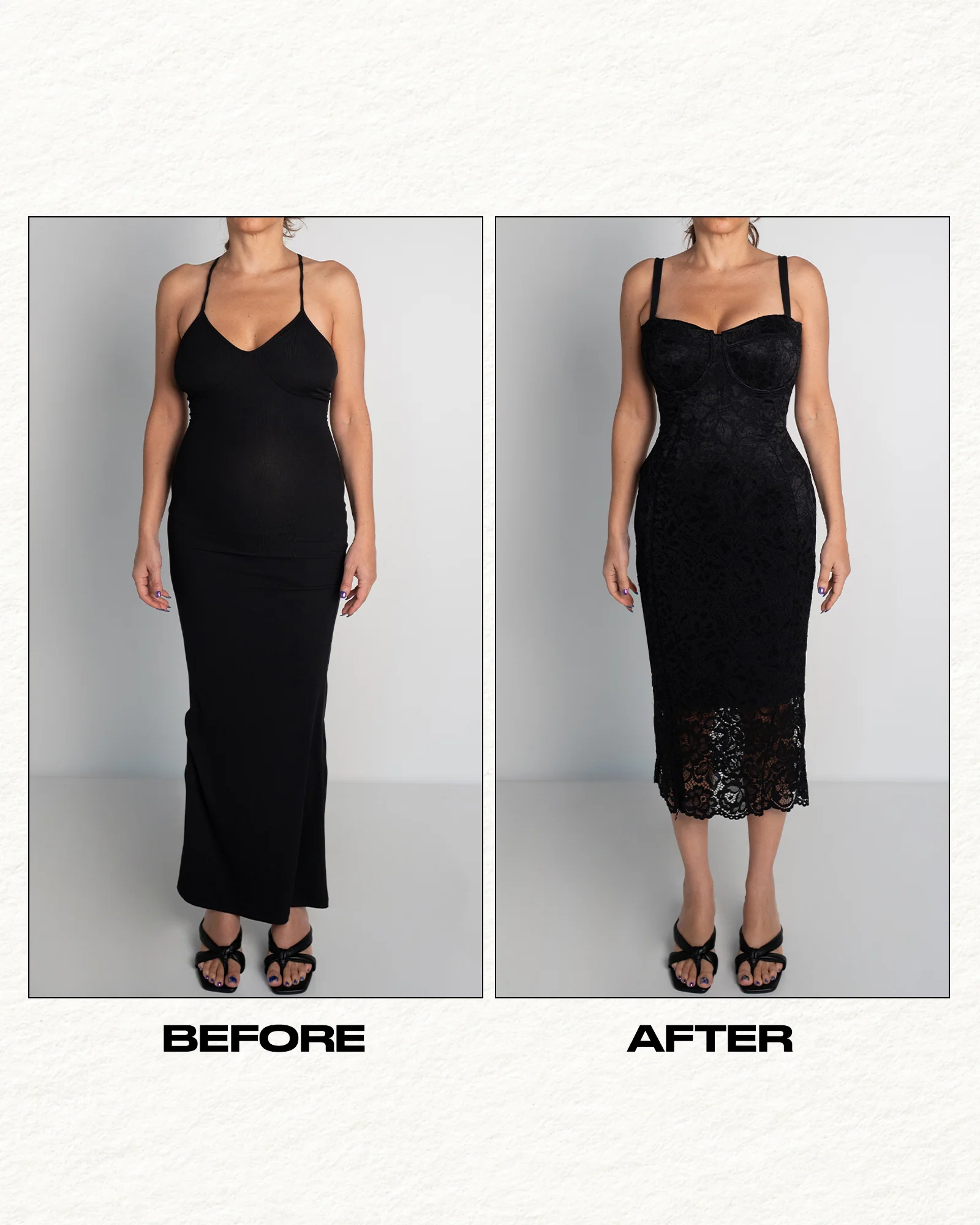 Seamed Lushy Midi Dress - Lace Black - Image 7