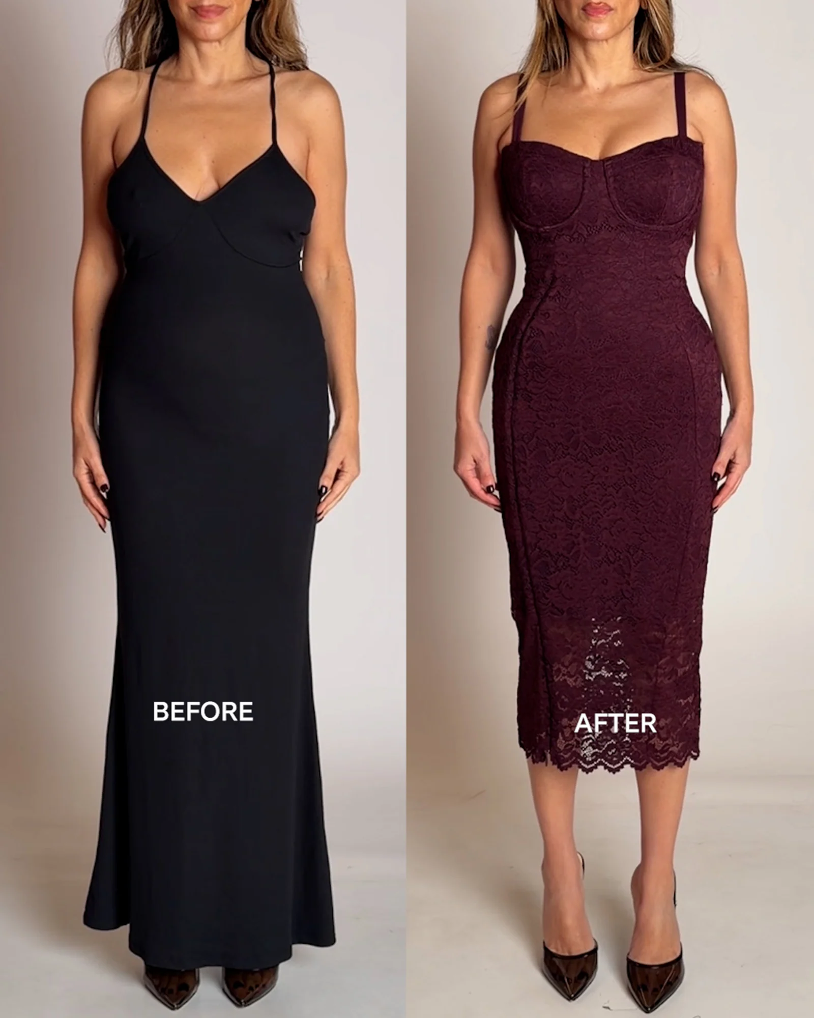 Seamed Lushy Midi Dress - Lace Garnet - Image 7