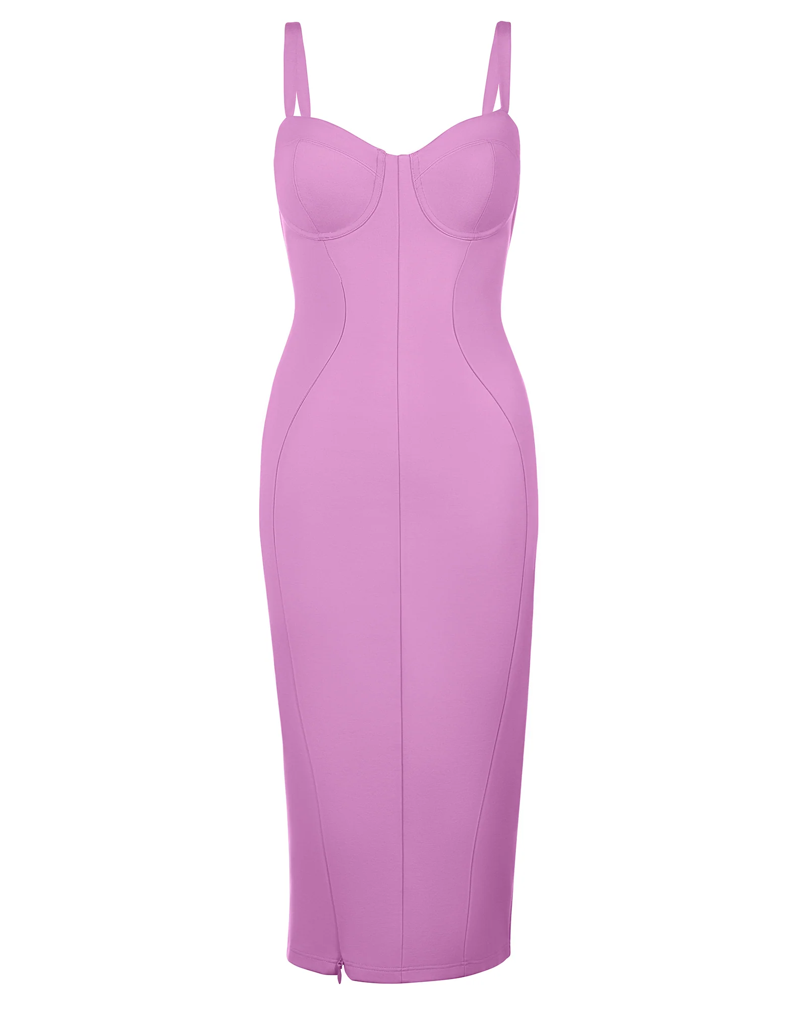 Seamed Lushy Midi Dress - Mulberry - Image 4