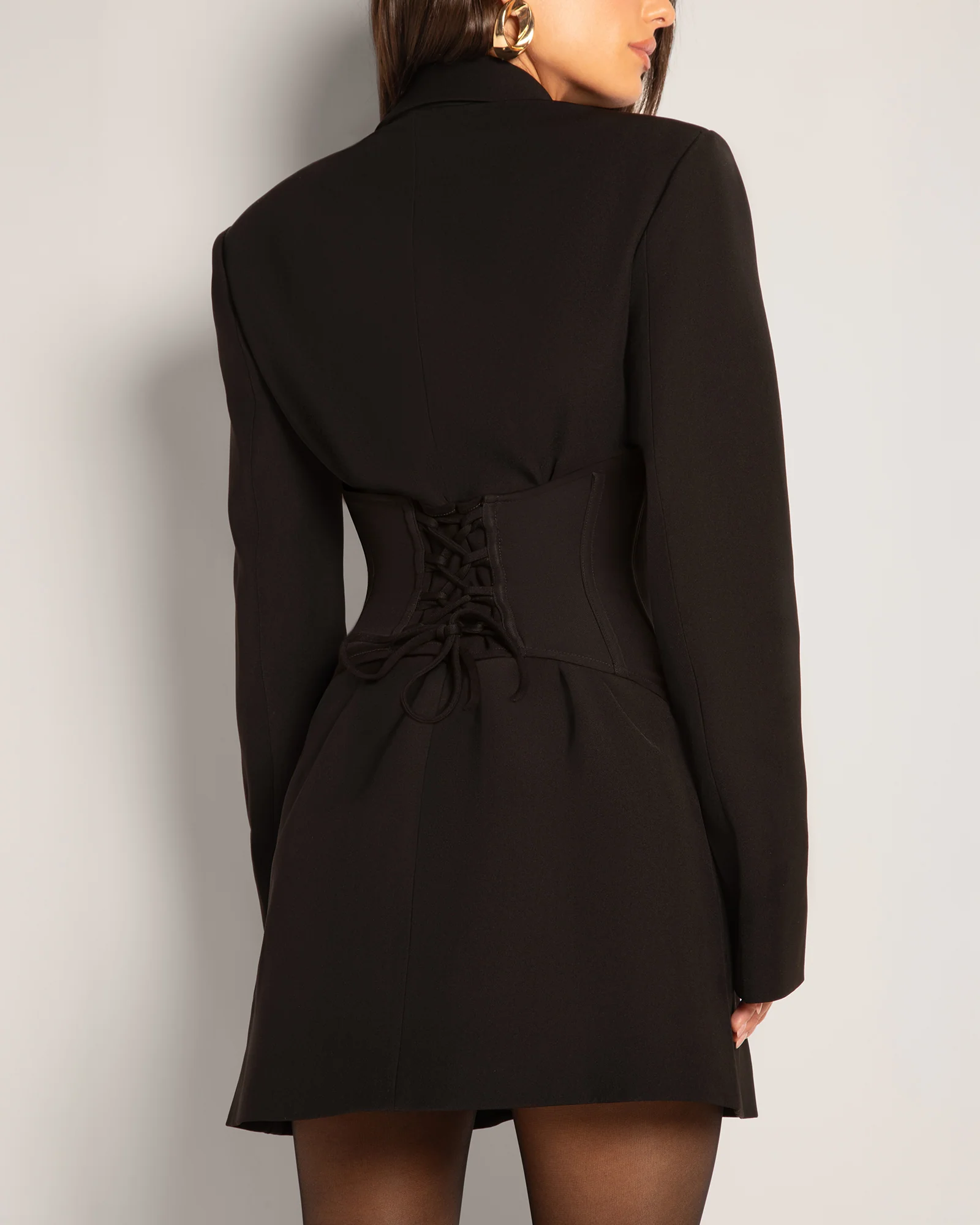 Structured Blazer Dress - Black - Image 2