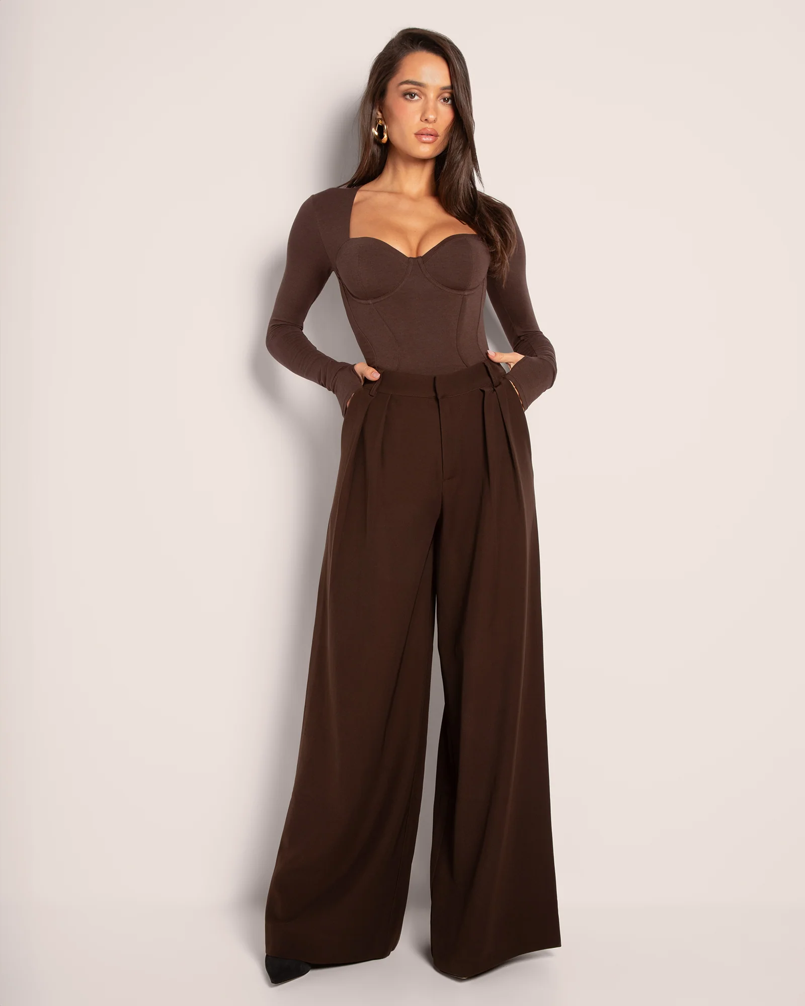 Sweetie Long Sleeve Top - Espresso - Image 3