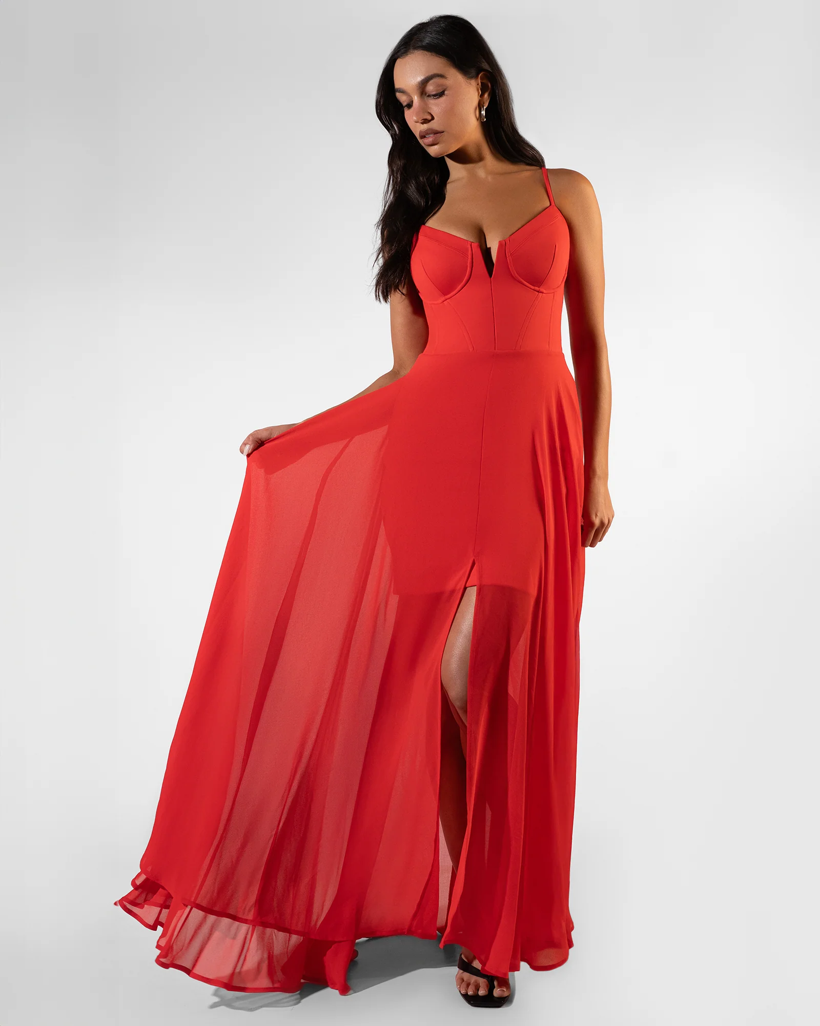 Vixen Corset Maxi Dress - Red - Image 5